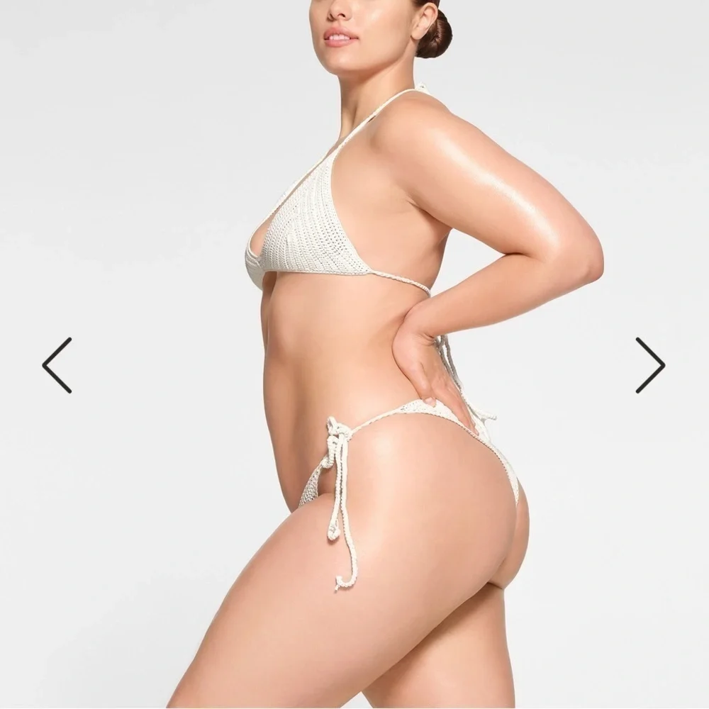 Skims Crochet Swim Tie Bikini Bottom Size 3X NWT Jasper Swimwear